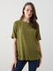 Crew Neck Patterned Women's Blouse